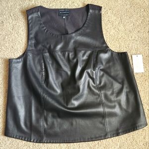 Eloquii Premier Black Faux Leather Tank/Shell, Size 20, NWT